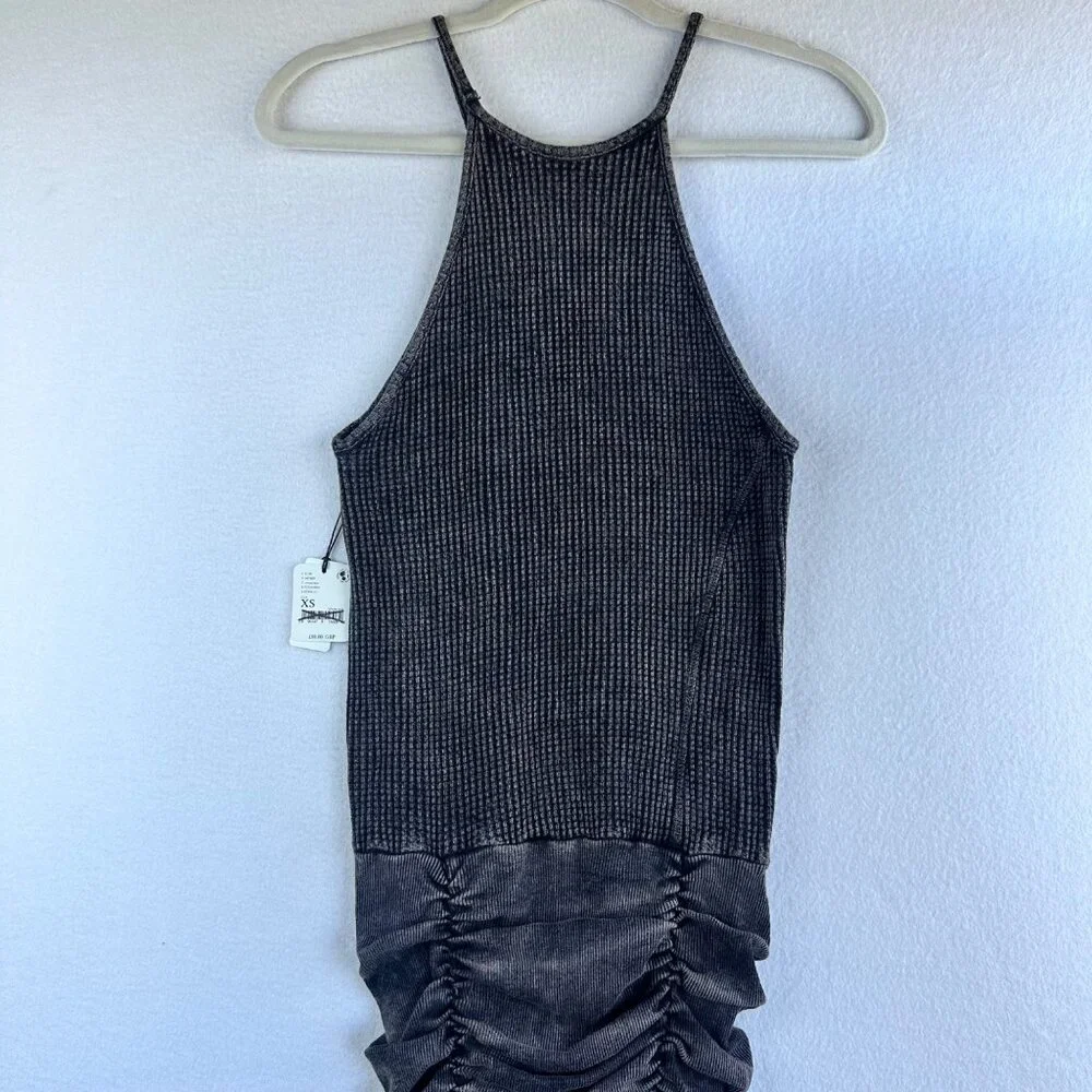 NWT Free People One Dress Womens XS Distressed Grunge Katya Mini Boho Lagenlook